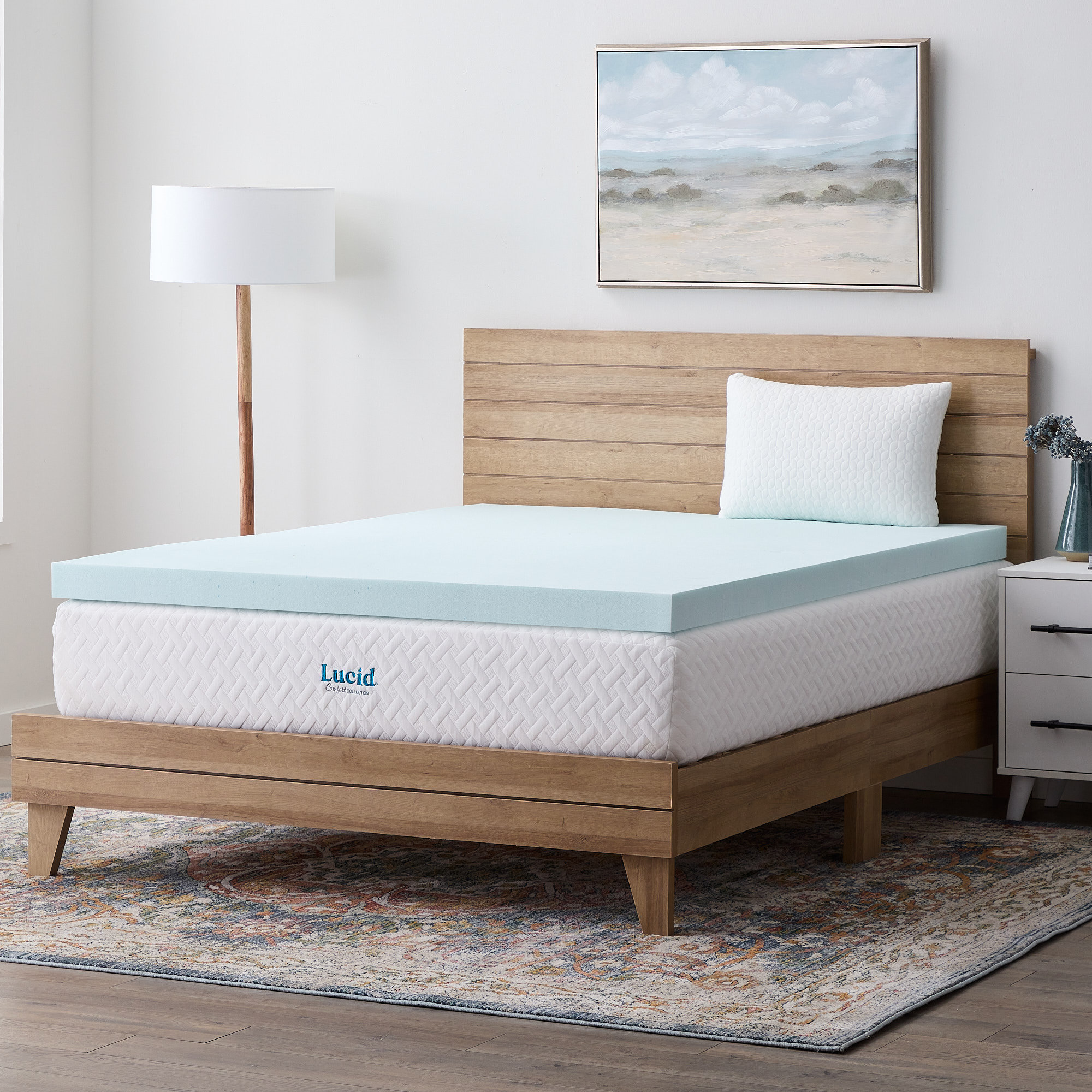 Lucid Comfort Collection 3" Gel and Aloe Memory Foam Mattress Topper